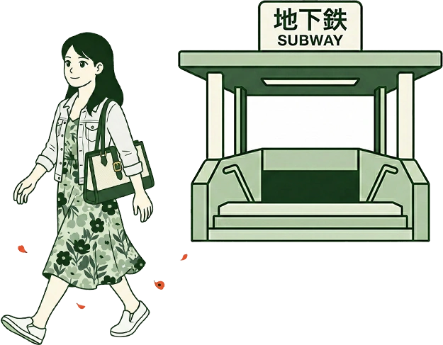 札幌松井こころ相談室にカウンセリングを受けに向かう女性